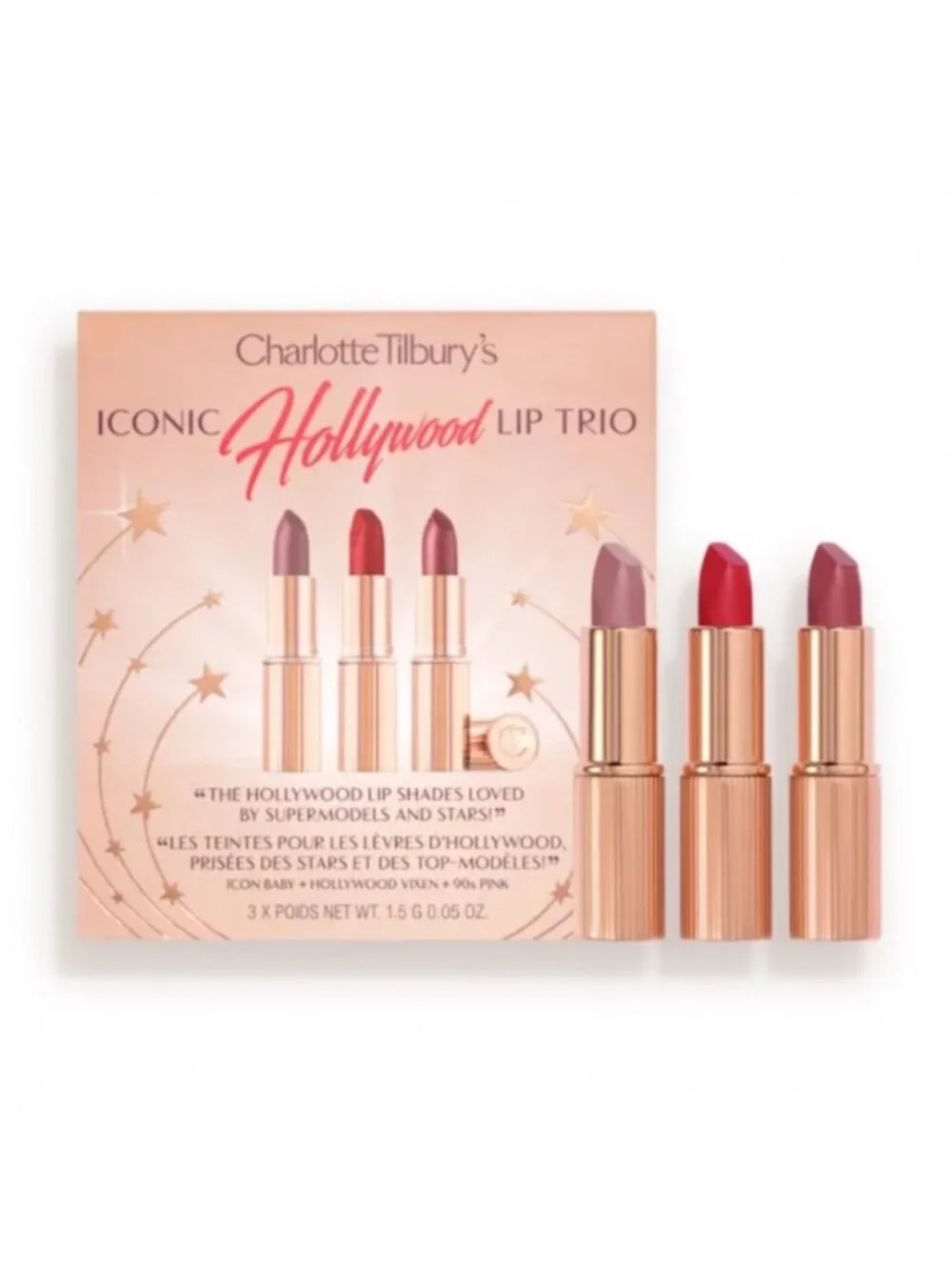 NEW CHARLOTTE TILBURY ICONIC HOLLYWOOD LIP TRIO SET